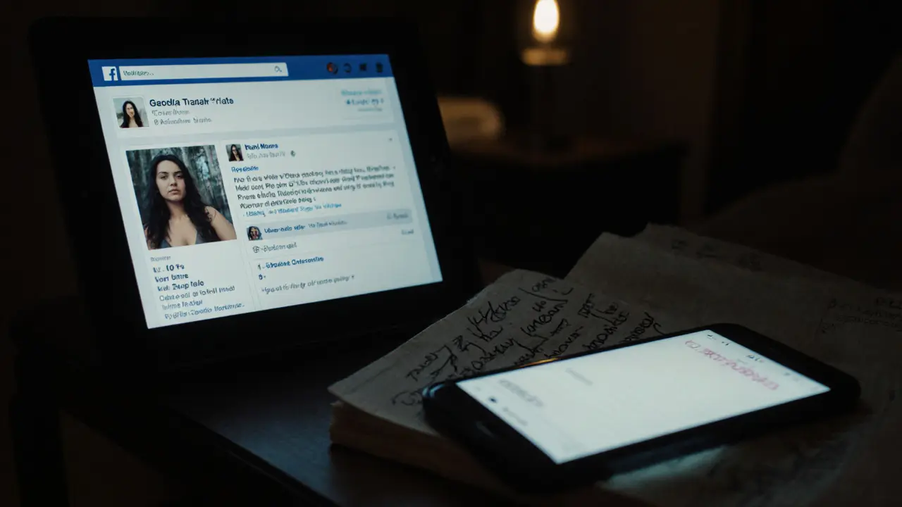 A smartphone displaying a private escort listing with clear pricing in a dimly lit Paris bedroom.